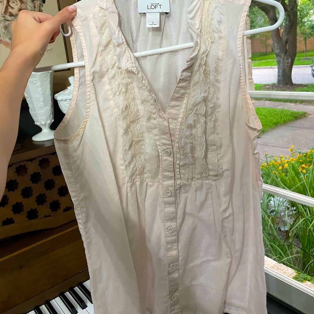 Cream Ann Taylor LOFT Detailed Loungewear